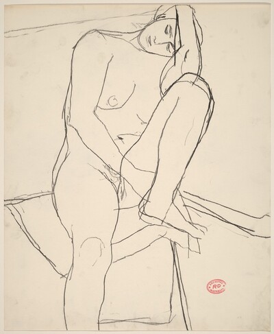 Untitled [seated nude leaning on her left leg]