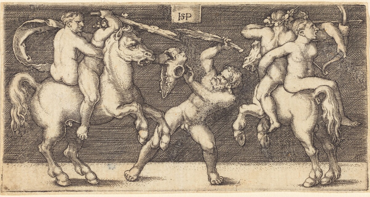 Battle Scene, with Castor and Pollux Abducting the Daughters of Leukippos by Sebald Beham