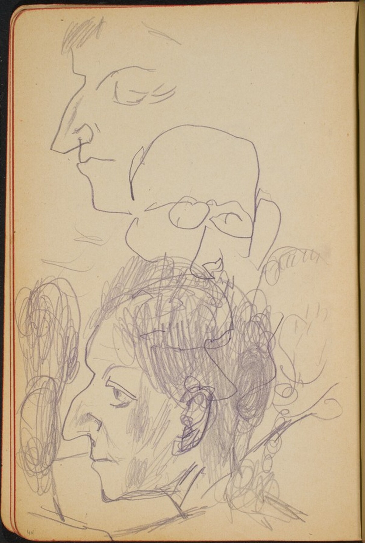 Studienköpfe (Portrait Studies) [p. 44] by Max Beckmann