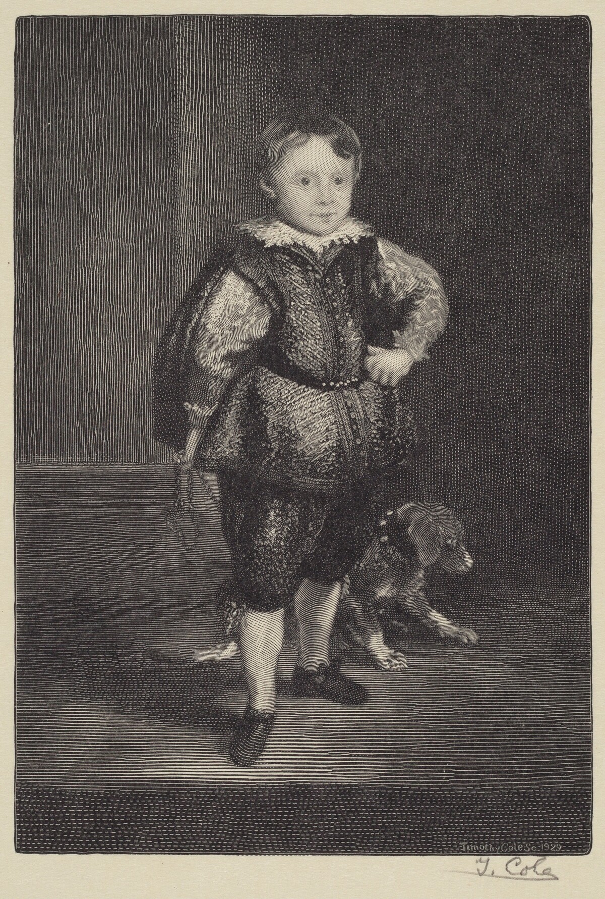 Filippo Cattaneo, Son of Marchesa Elena Grimaldi by Timothy Cole after Sir Anthony van Dyck