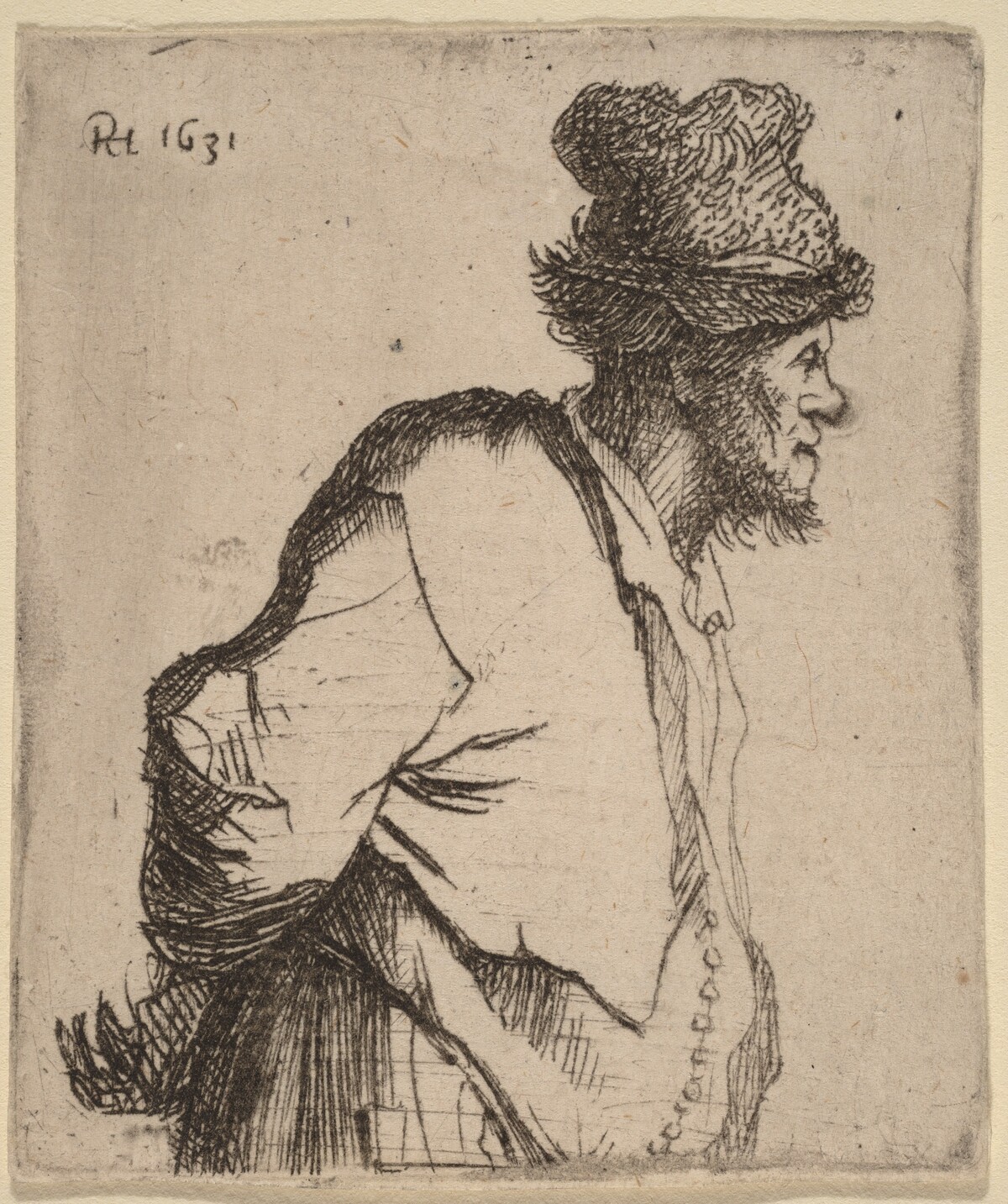 Peasant with His Hands behind His Back by Rembrandt van Rijn