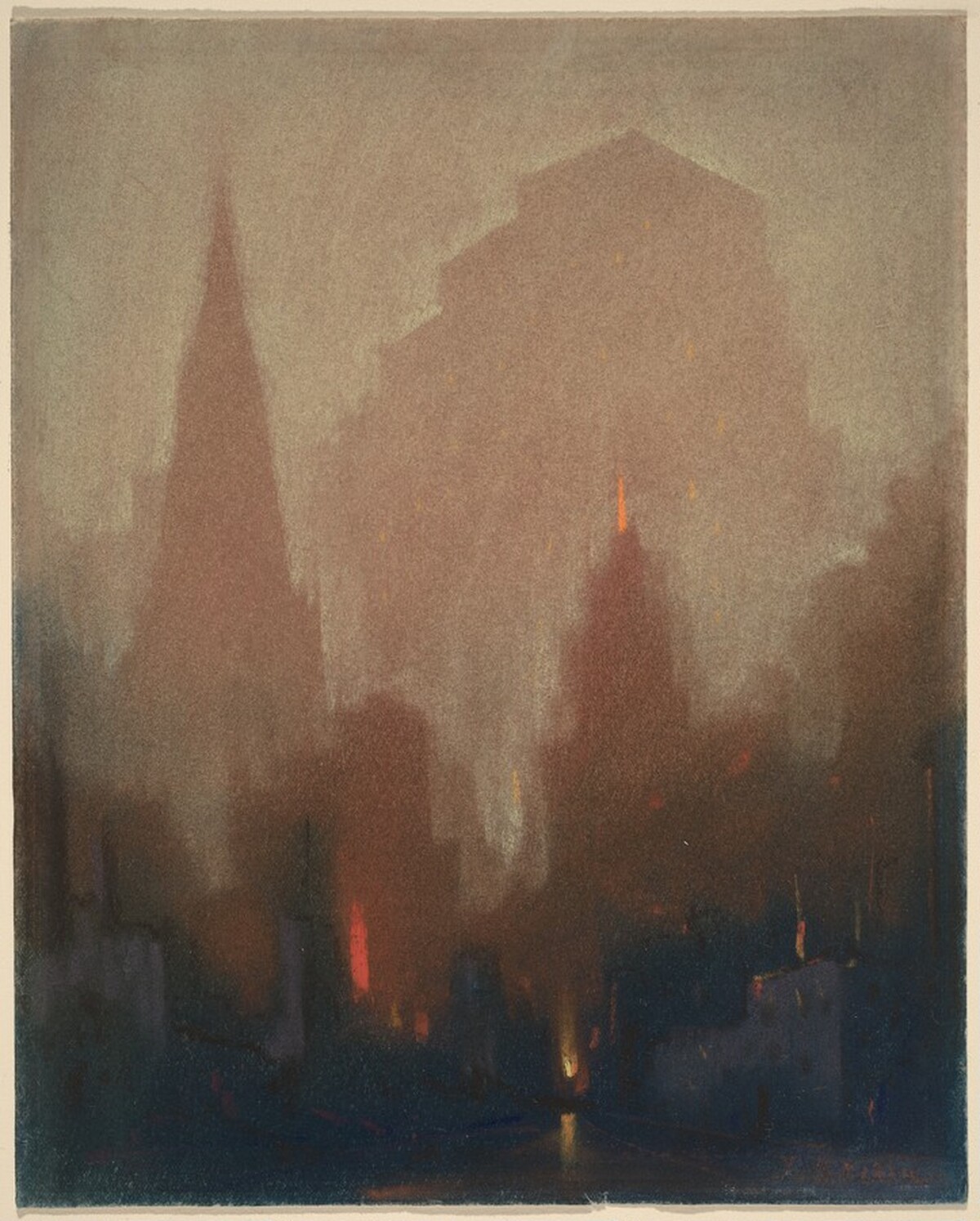 Manhattan Nocturne by Leon Louis Dolice (formerly Joseph Stella)