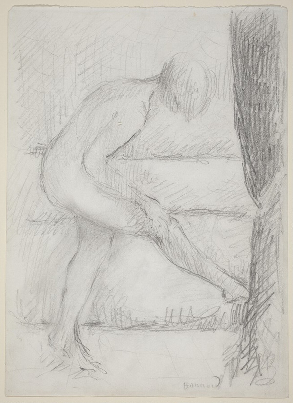 Girl Putting on Her Stocking by Pierre Bonnard