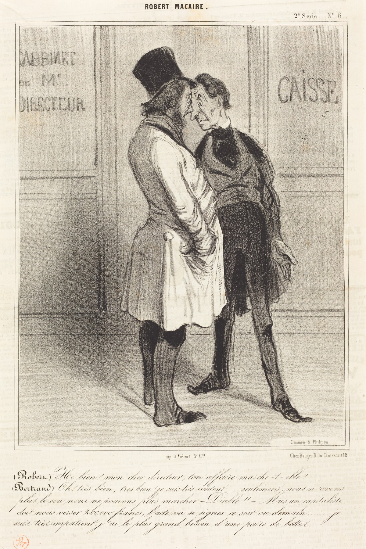 (Robert) Hé bien! mon cher directeur... by Honoré Daumier