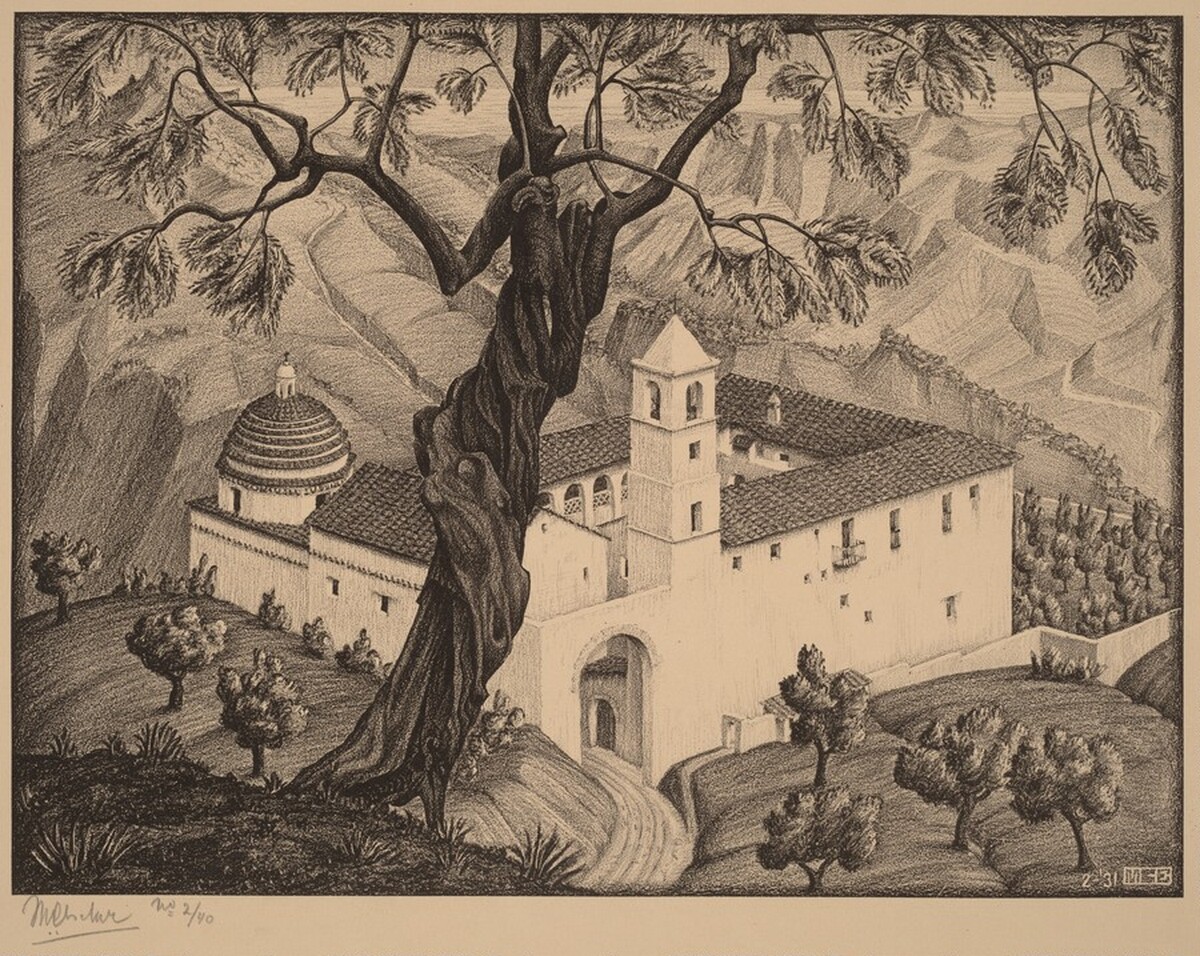 Cloister near Rocca Imperiale, Calabria by M.C. Escher
