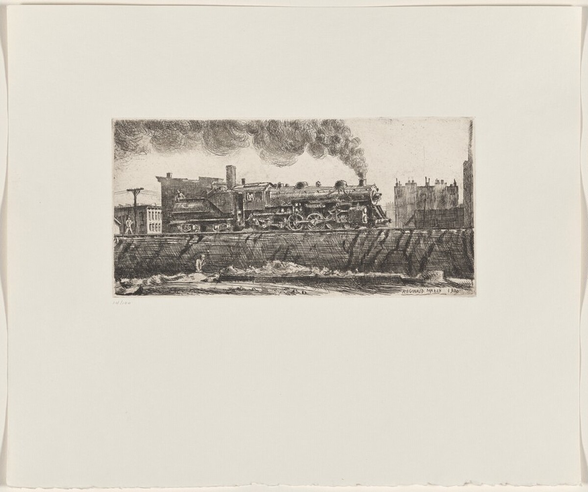Loco—Going through Jersey City by Reginald Marsh