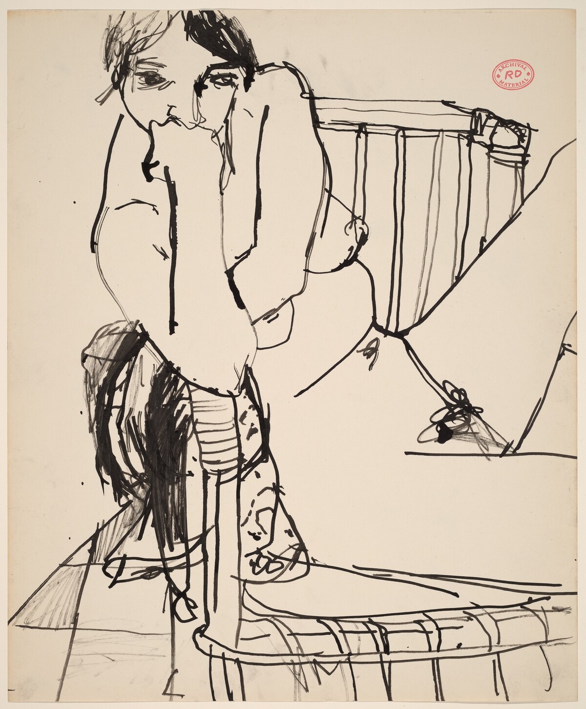 Untitled [nude seated sideways in an armchair] by Richard Diebenkorn