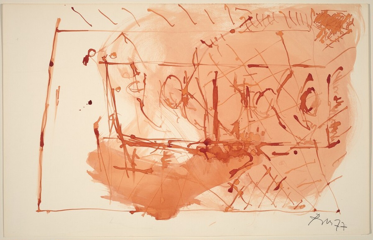 Mural Sketch [pen, ink, and wash] by Robert Motherwell