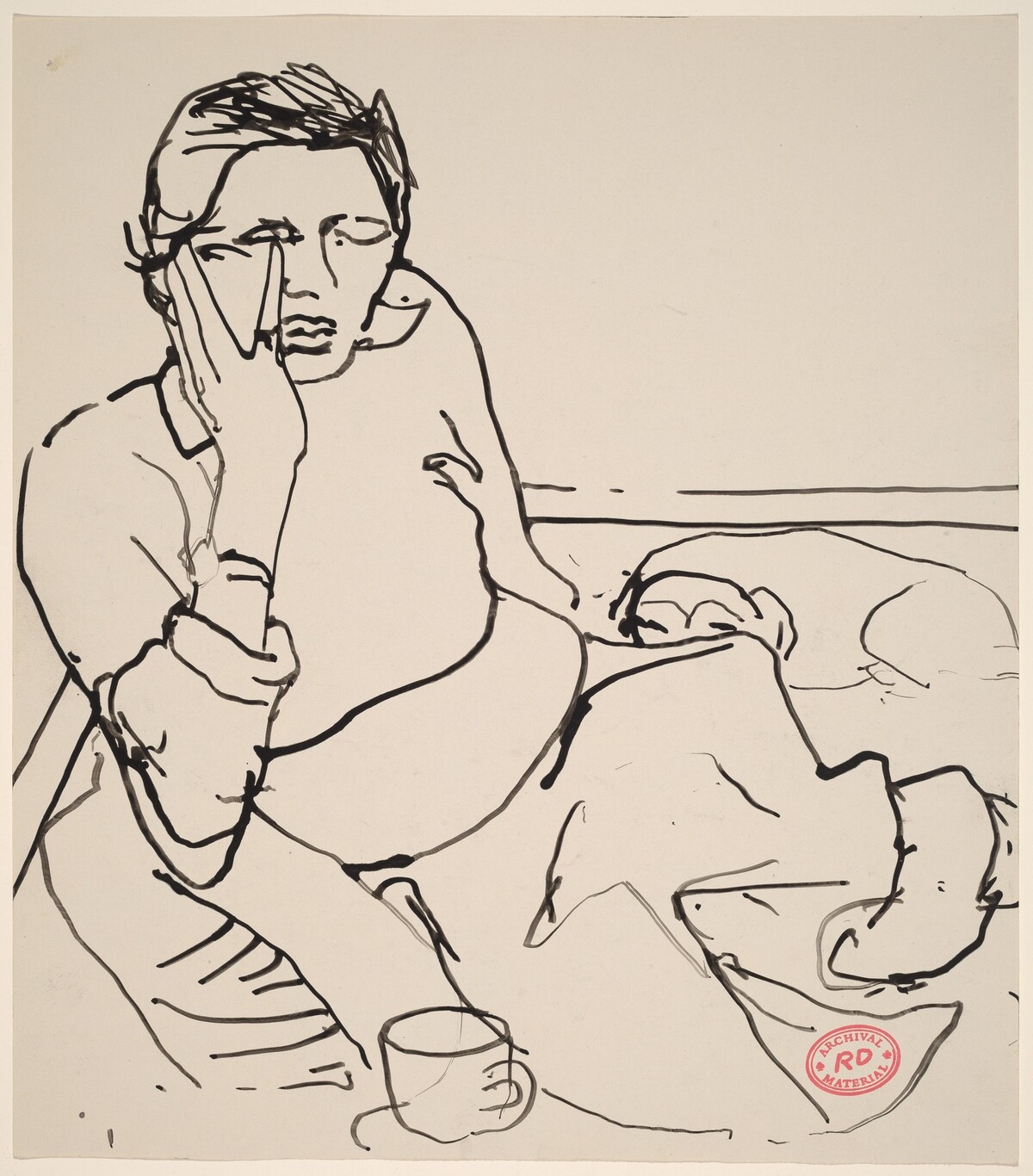 Untitled [woman with eyes closed] by Richard Diebenkorn