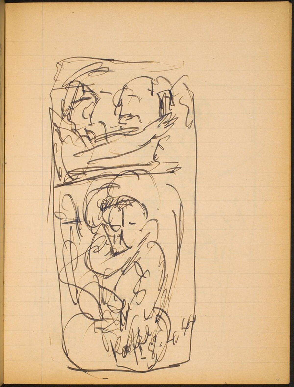 Mehrfigurige Szene (Figural Sketch) [p. 13] by Max Beckmann