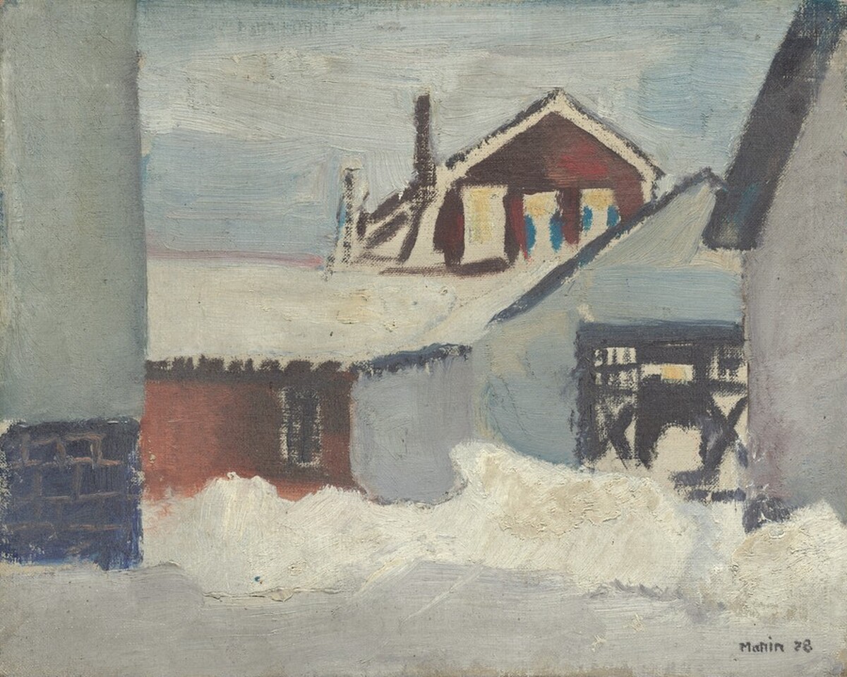 Buildings with Snowbank, Cliffside, New Jersey by John Marin