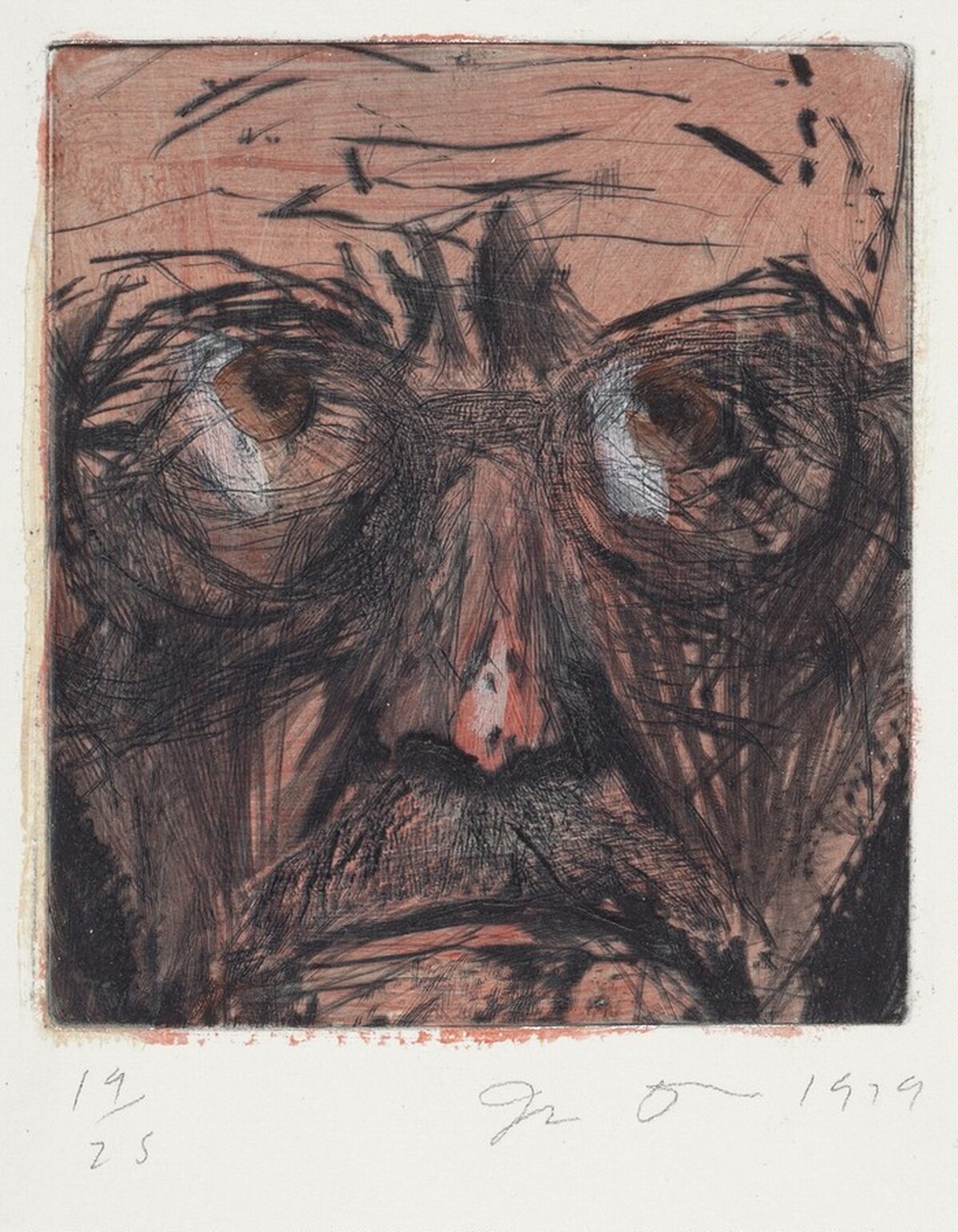 Self-Portrait Hand Painted in Paris by Jim Dine