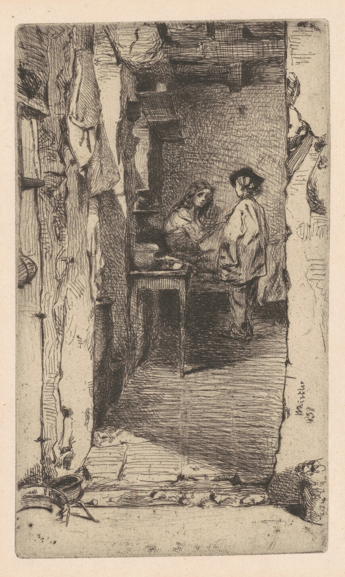 Rag Pickers, Quartier Mouffetard, Paris by James McNeill Whistler