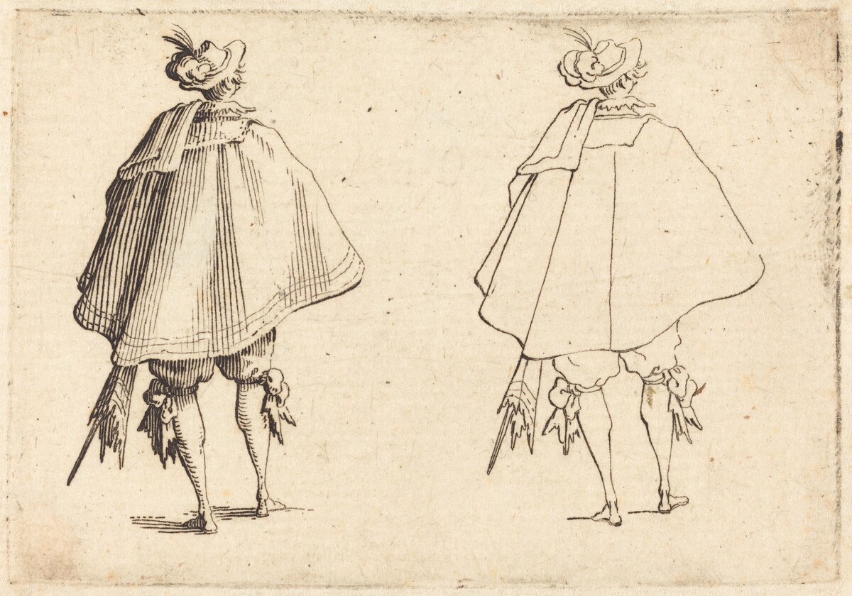 Gentleman in Large Mantle, Seen from Behind by Jacques Callot