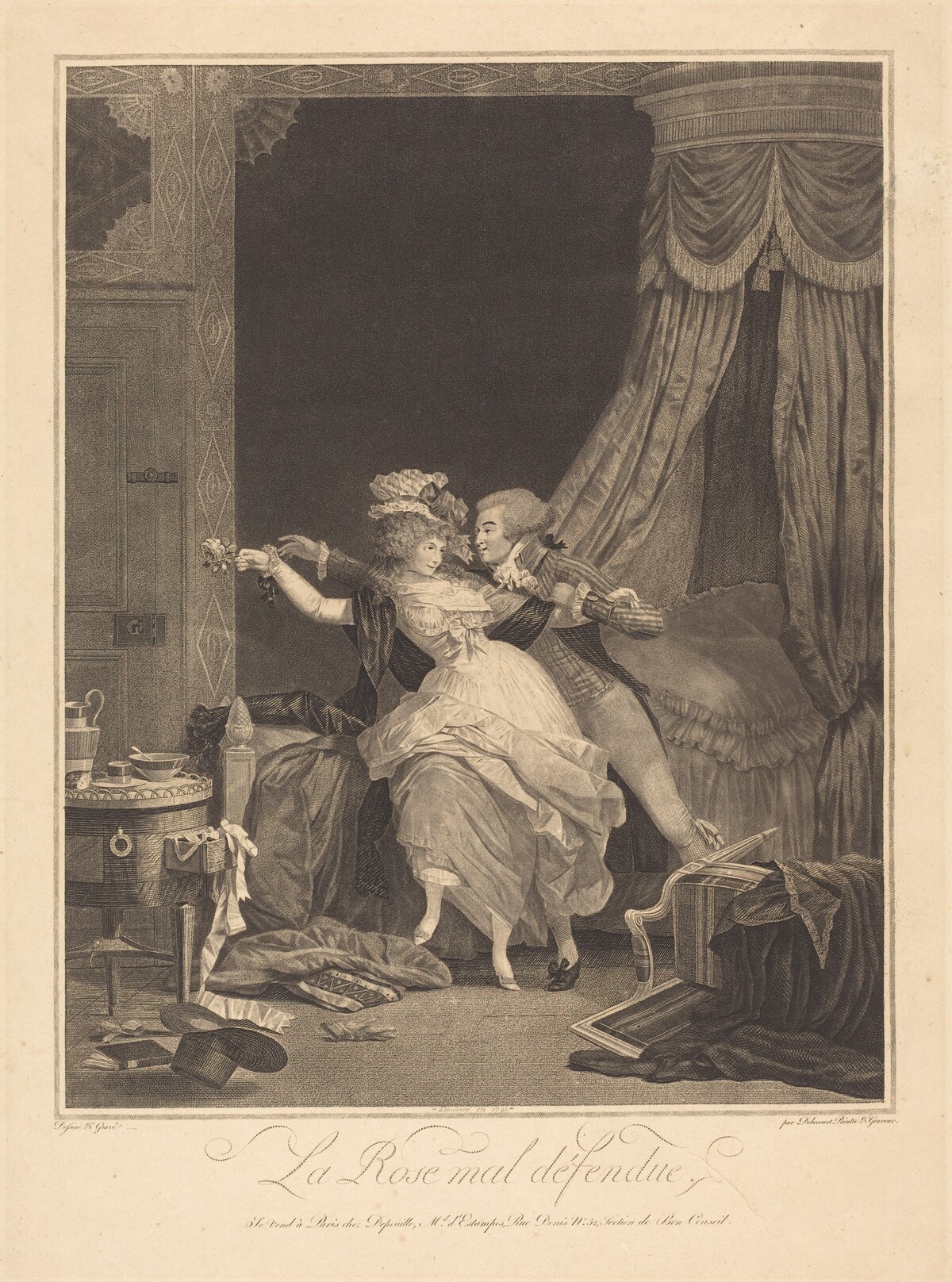La Rose mal defendue (The Poorly Defended Rose) by Philibert-Louis Debucourt