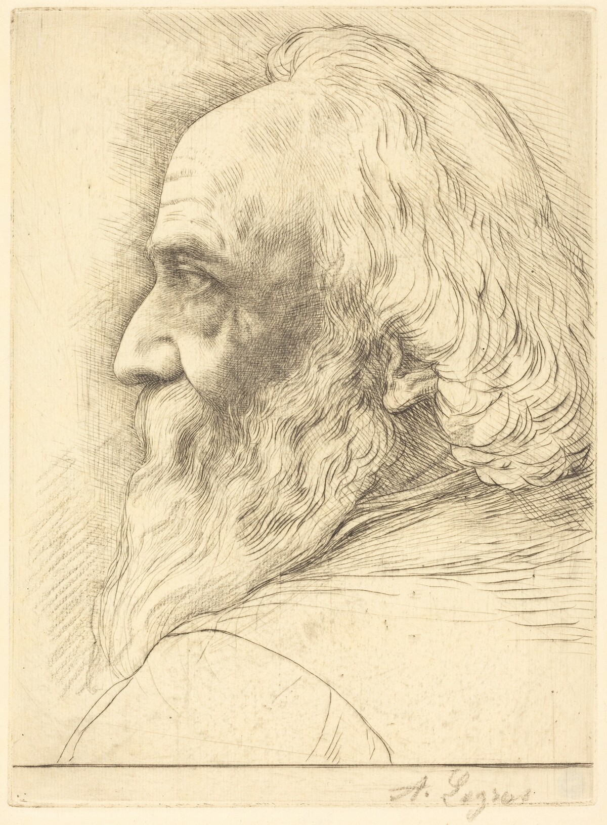 Self-Portrait, 12th plate by Alphonse Legros