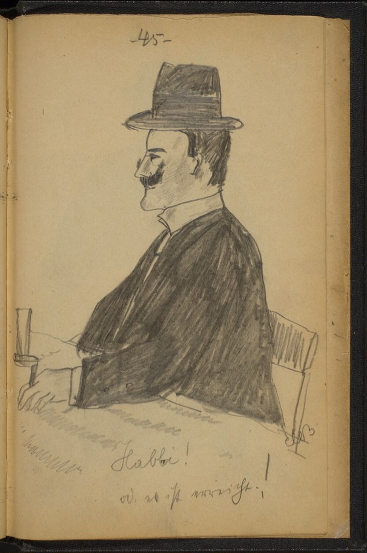 Man Wearing a Hat Seated at a Table by Max Beckmann