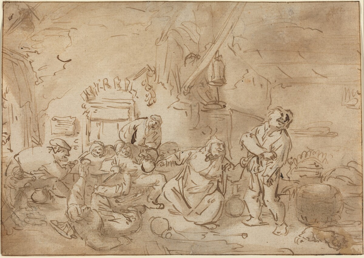 Brawl in an Inn by Style of Adriaen van Ostade