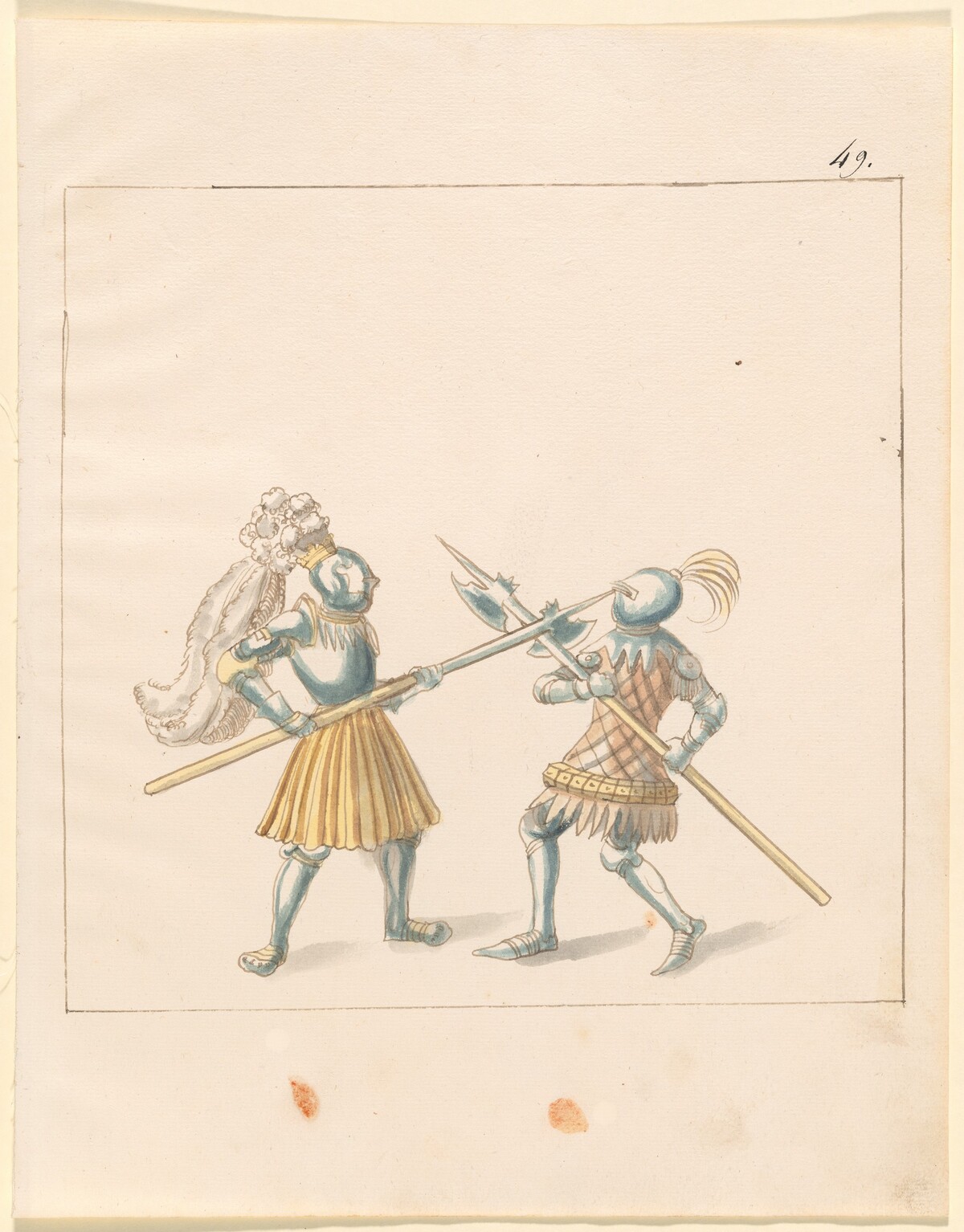 Foot Combat with Halberds by German 16th Century
