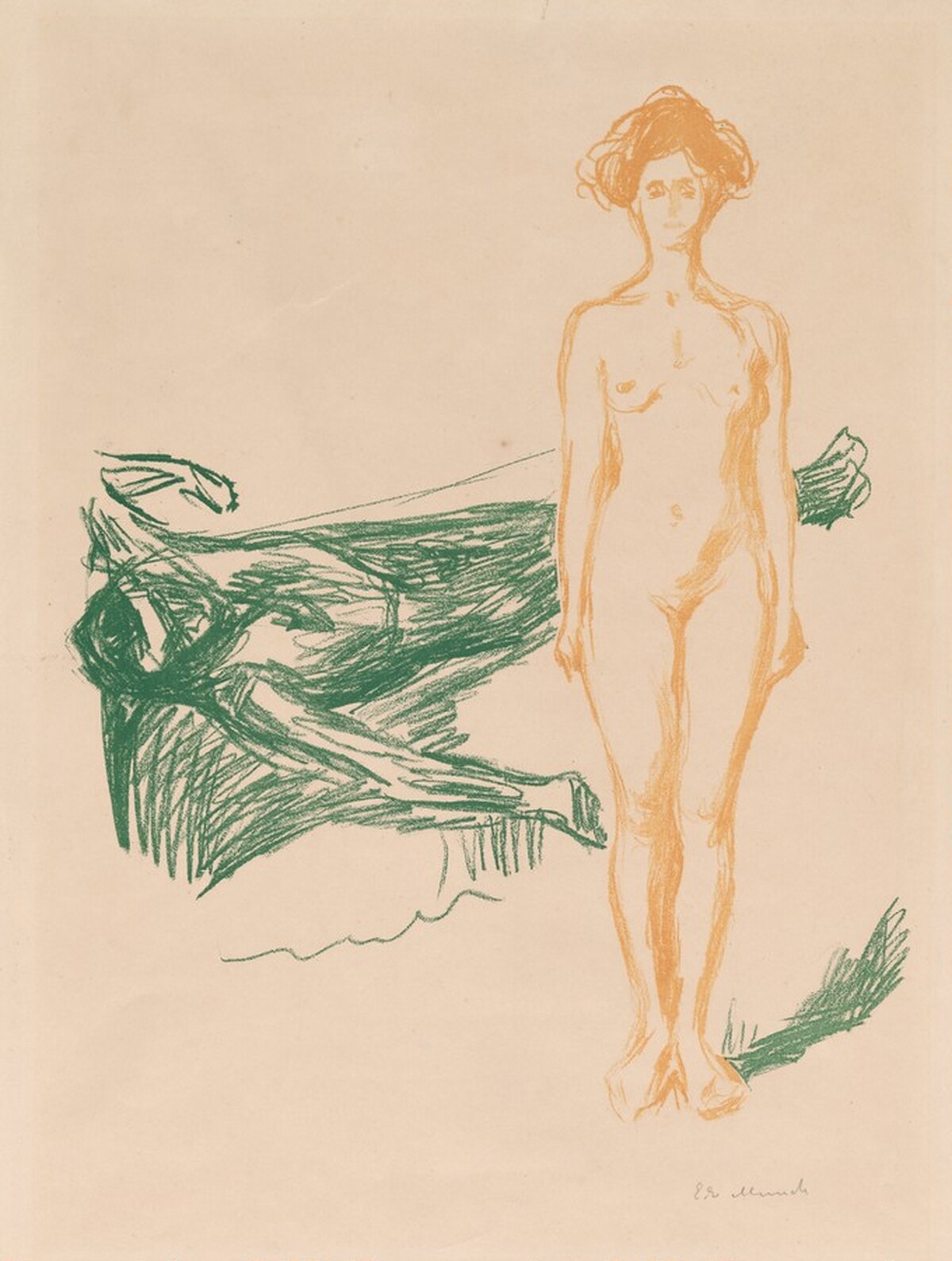 The Death of Marat (Marats død) by Edvard Munch