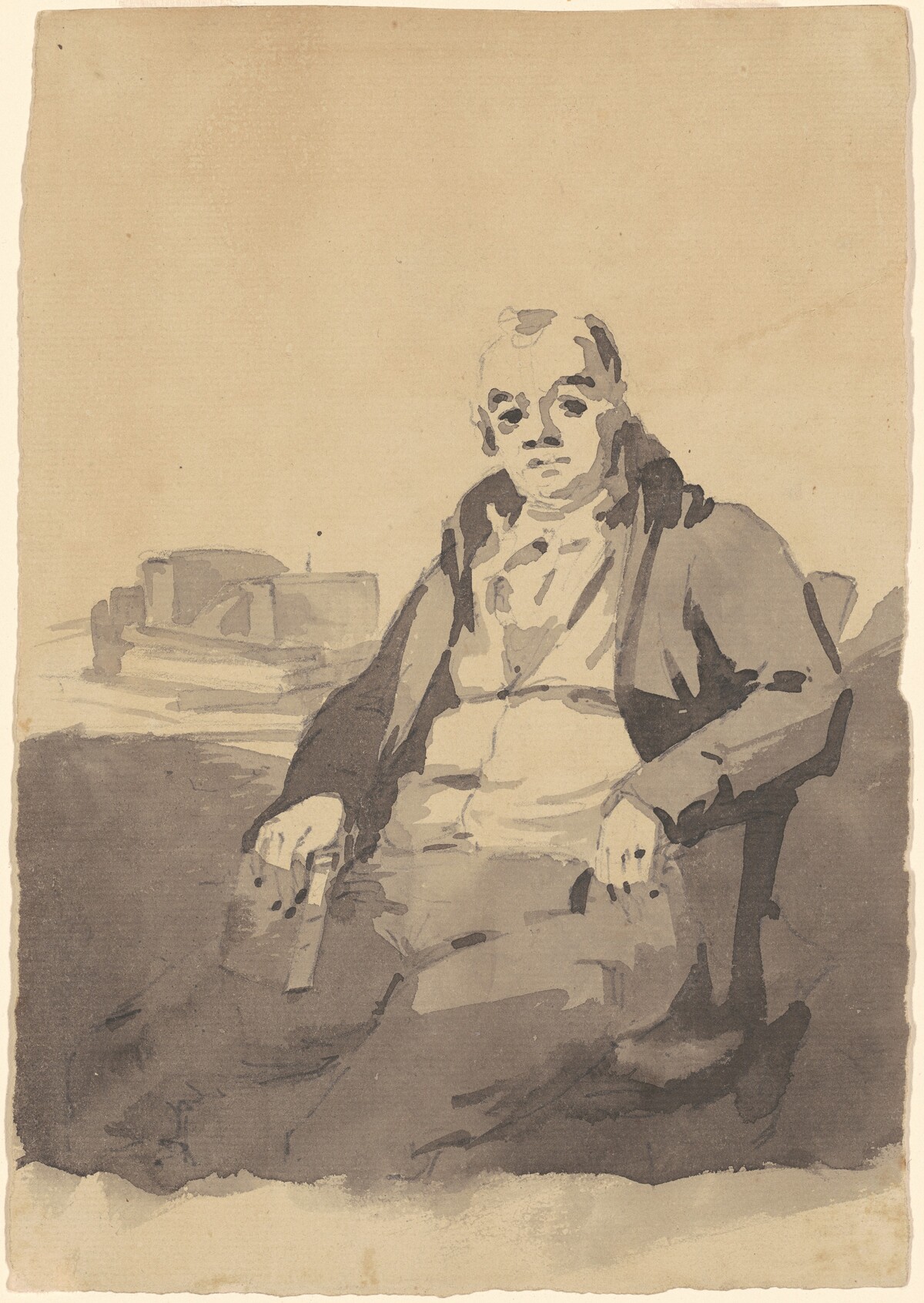 Man Holding a Book [recto] by Thomas Sully