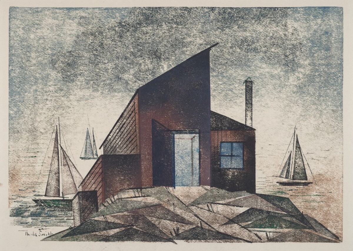 House and Boats by Charles William Smith