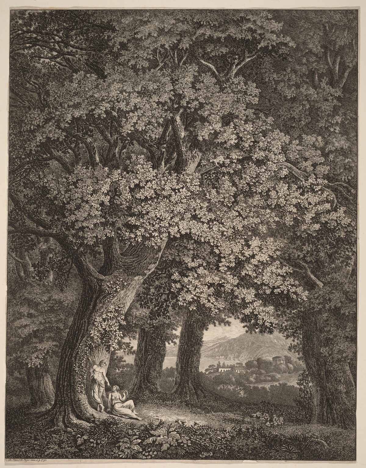 Italian Landscape with a Pair of Shepherds by Johann Heinrich Meyer