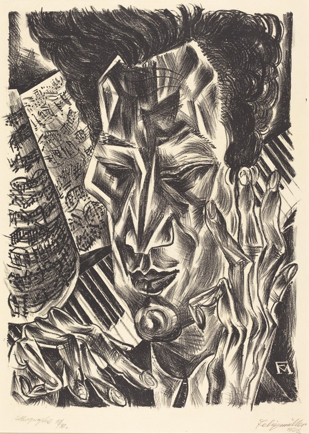 The Composer Bernd Bosseljon by Conrad Felixmüller