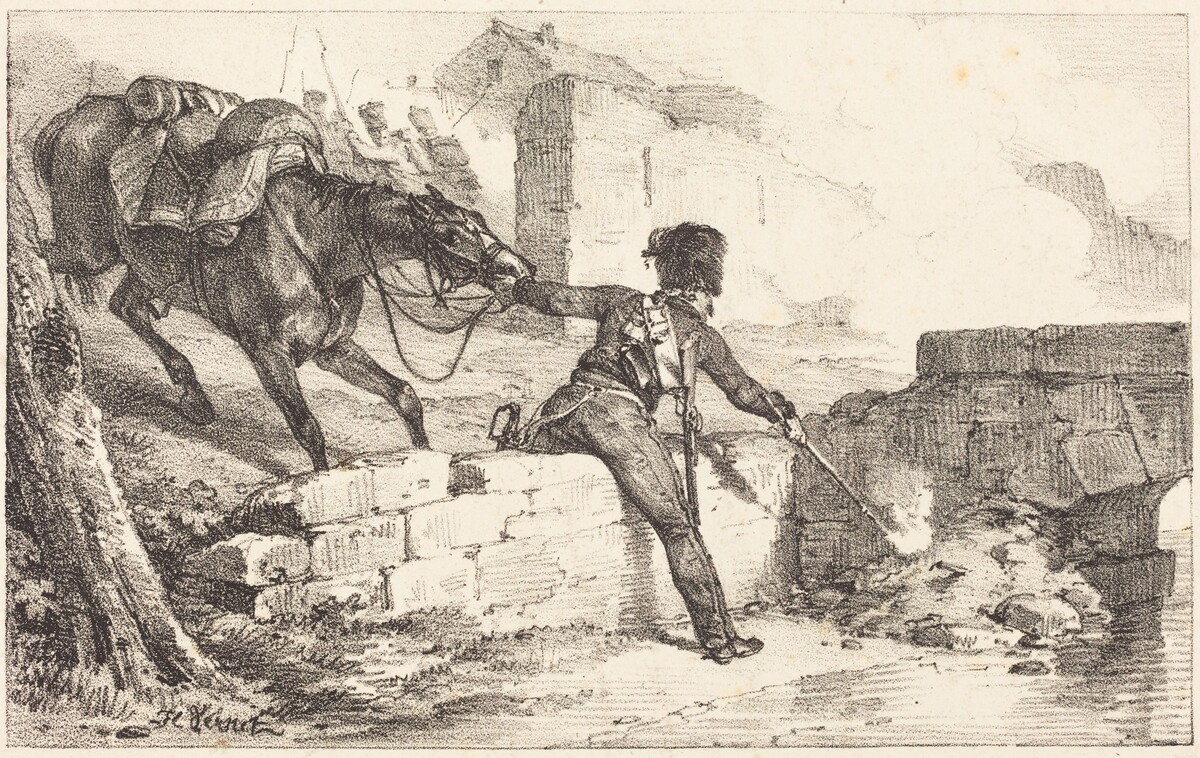 Artilleryman Lighting a Mine by Horace Vernet