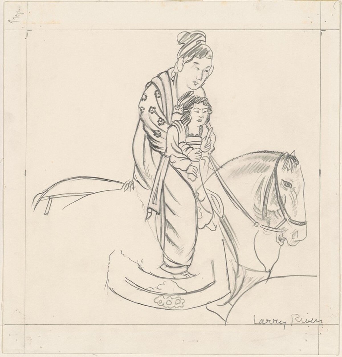 Study for "Chinese Information Travel"—Mother and Child by Larry Rivers