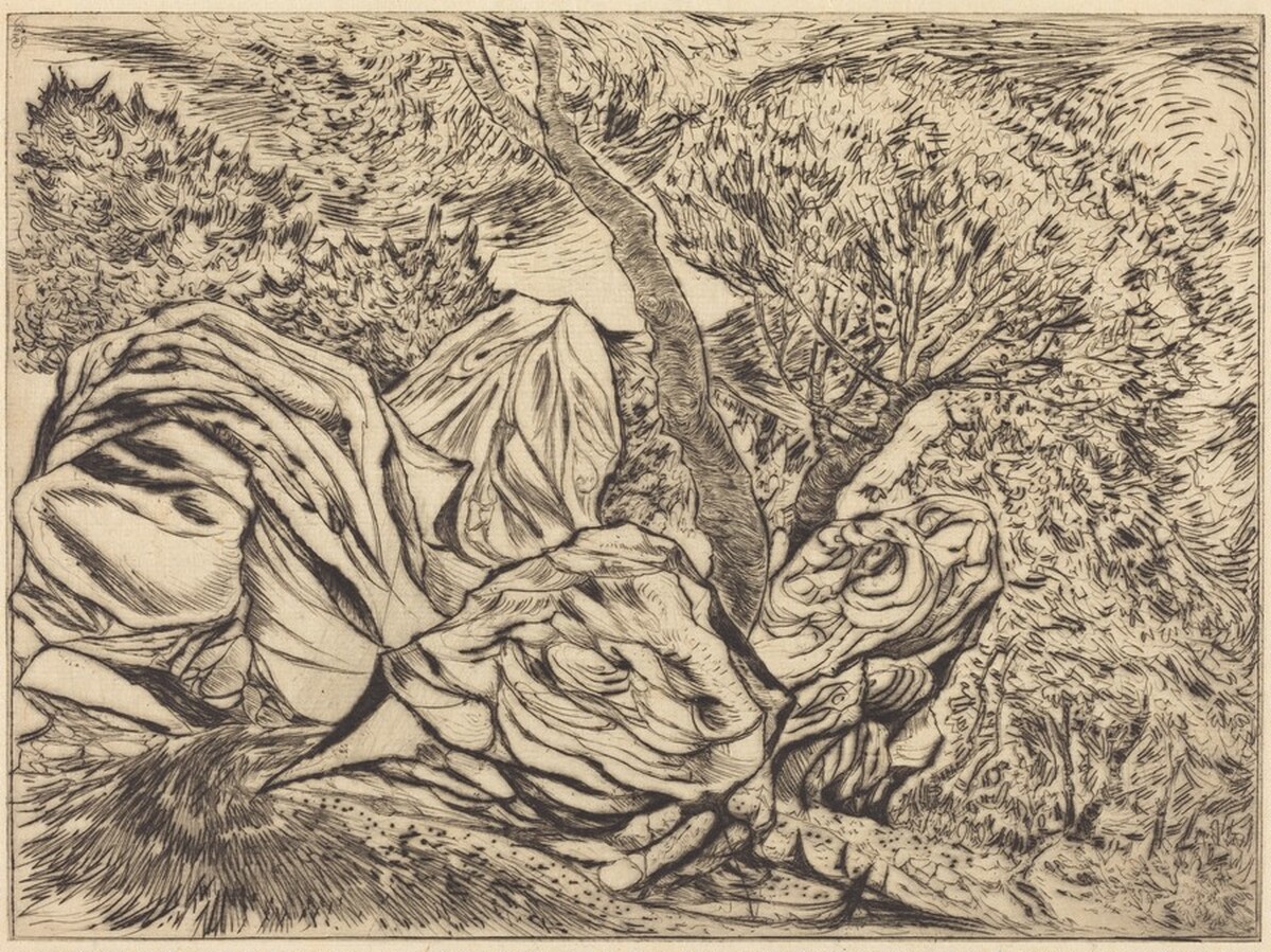 Landscape Fantasy with Large Rocks and Trees by Tomás Harris