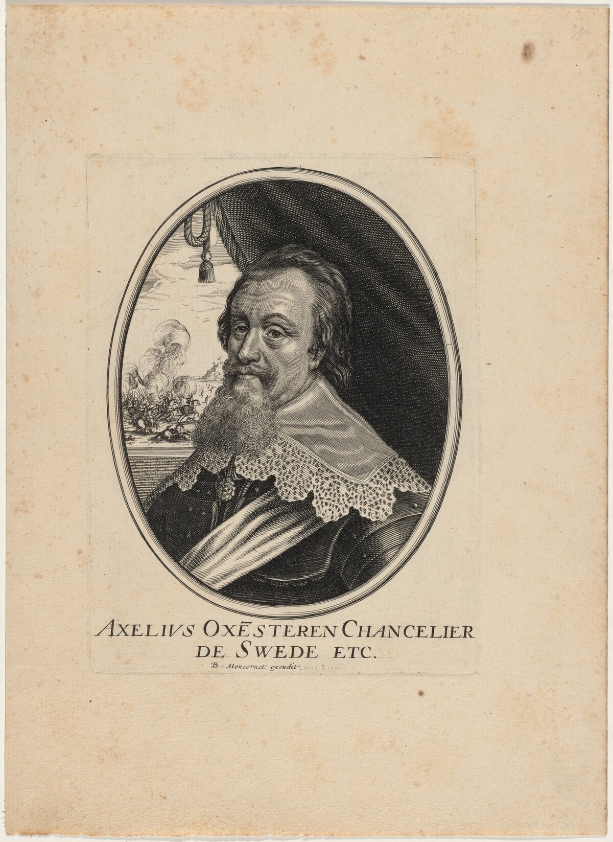 Count Axel Gustafsson Oxenstiern, Chancellor of Sweden by Balthasar Moncornet (publisher)