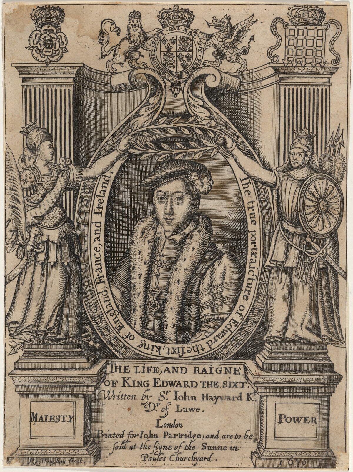 Title Plate to John Hayward, Life and Reigne of King Edward the Sixth by Robert Vaughan