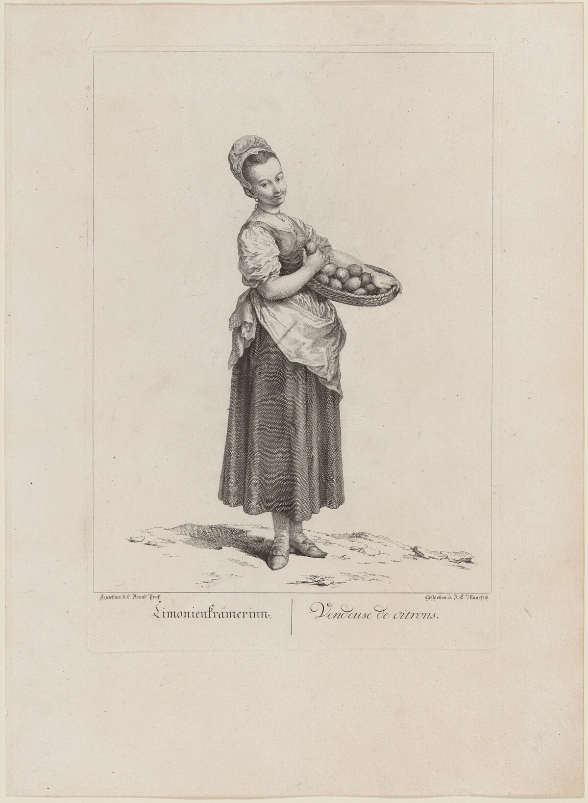 Limonienkrämerinn (Lemon Seller) by Johann Georg Mansfeld, after Johann Christian Brand