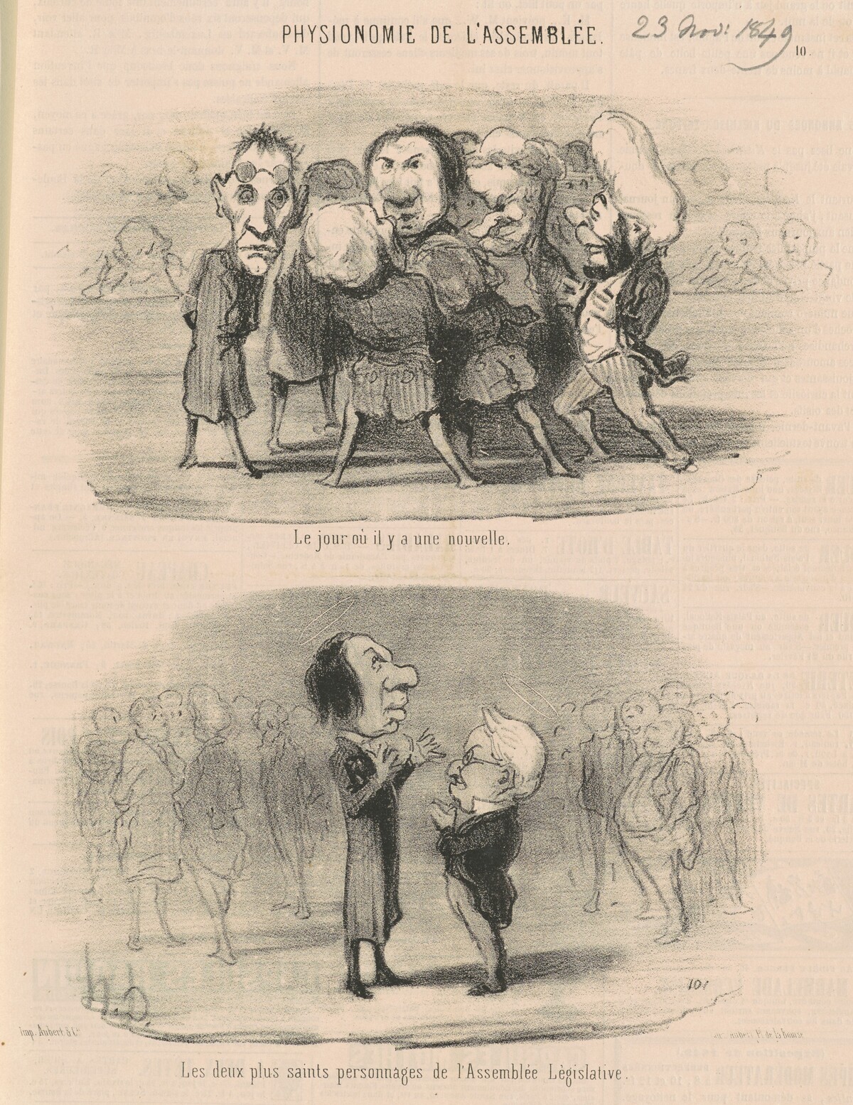 Le jour ou il y a une nouvelle by Honoré Daumier