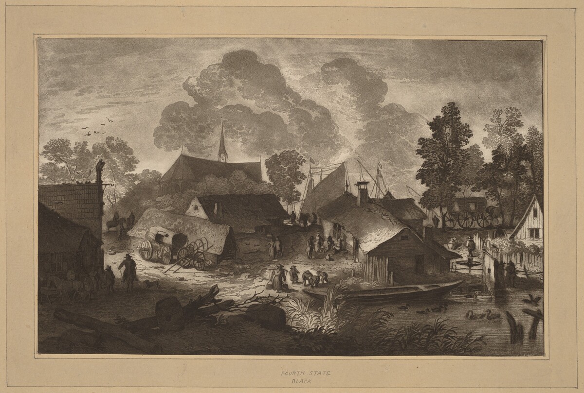 Village with Pond by Cornelis Ploos van Amstel (editor) and Cornelis Brouwer (printmaker), after Allart van Everdingen