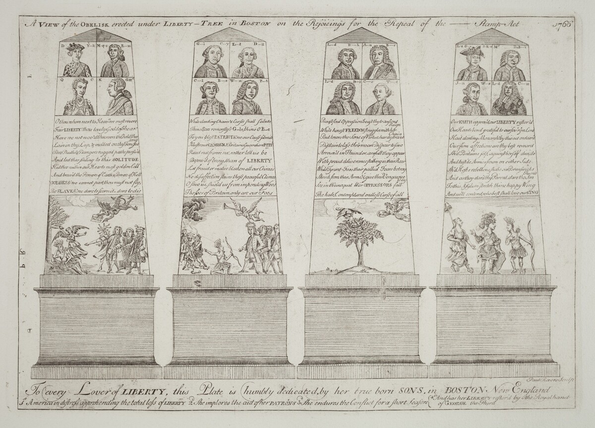 The Obelisk under the Liberty Tree, Boston by Paul Revere