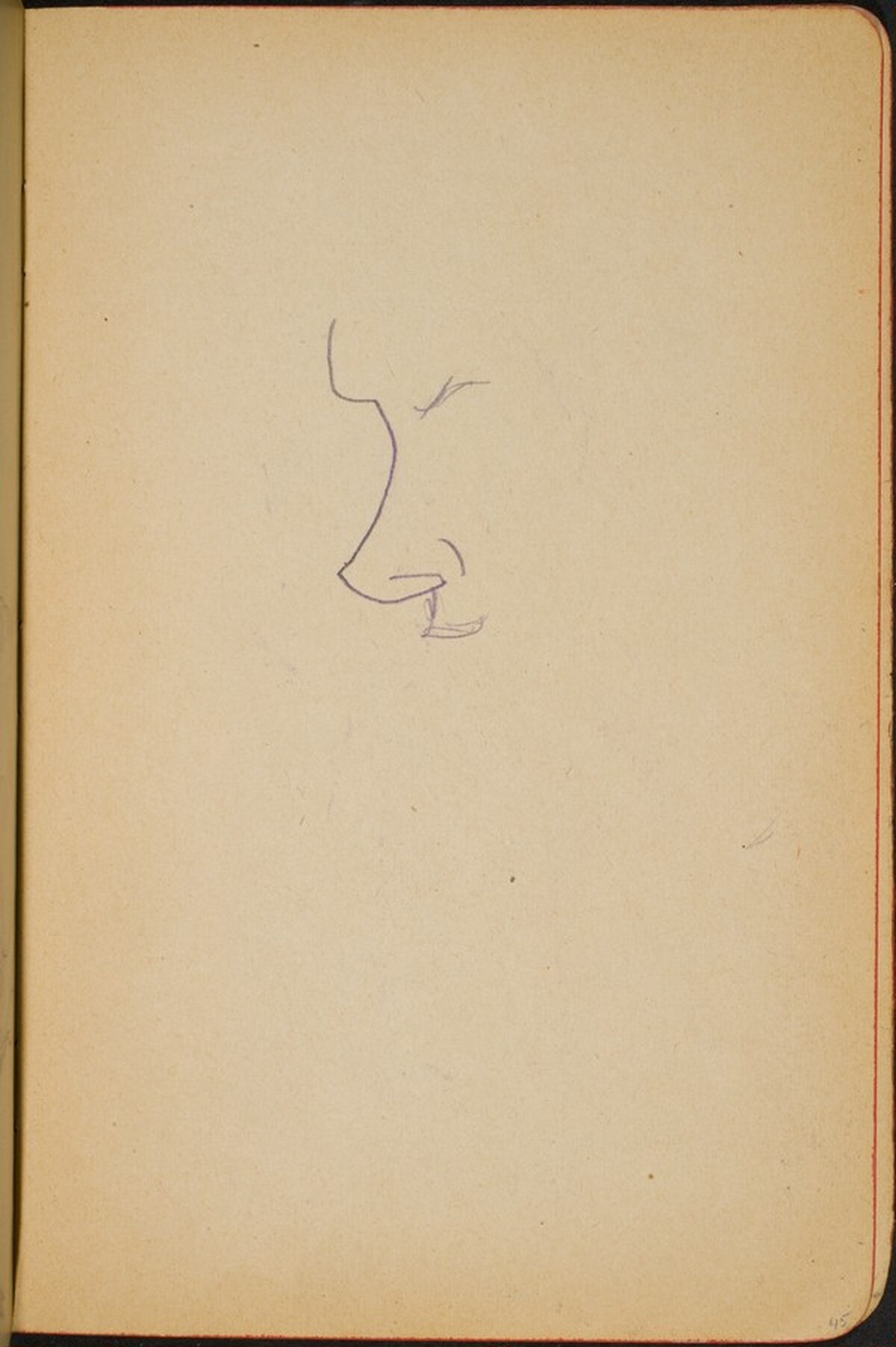 begonnene Skizze eines Gesichts (Initial Sketch of Profile) [p. 45] by Max Beckmann