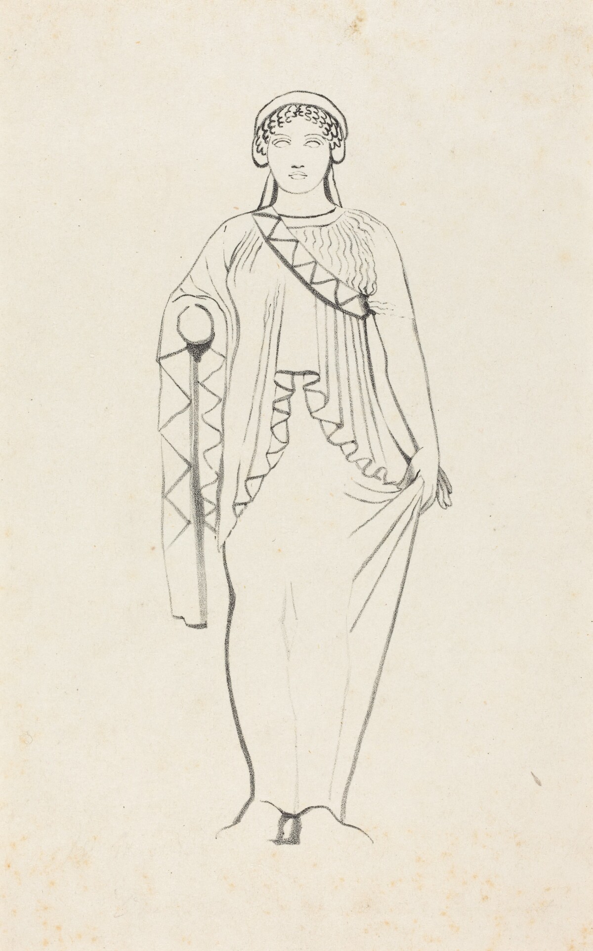 Statue on the Pediment over the West Front ofa Temple at Egina by W. Walton after John Flaxman
