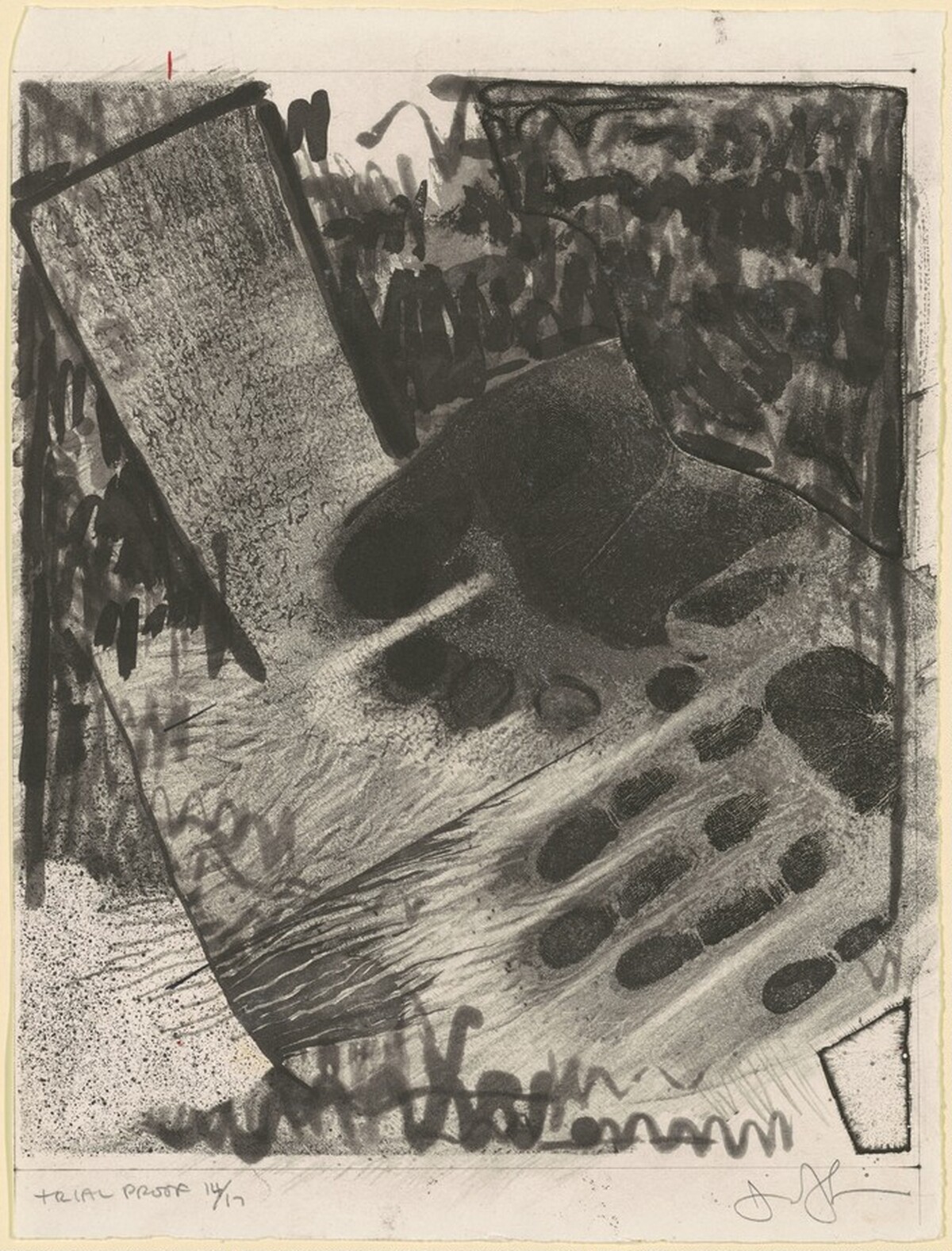 HandFootSockFloor [trial proof 14] by Jasper Johns