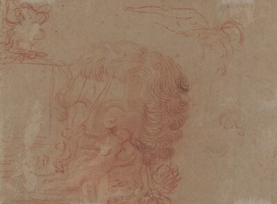 Figure Sketches and a Copy After a Sculpted Head [verso]