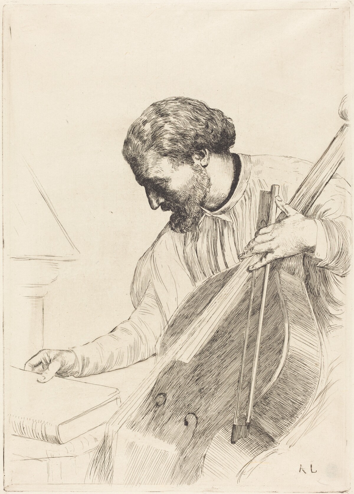 The Bass Player (Le joueur de contre-basse) by Alphonse Legros