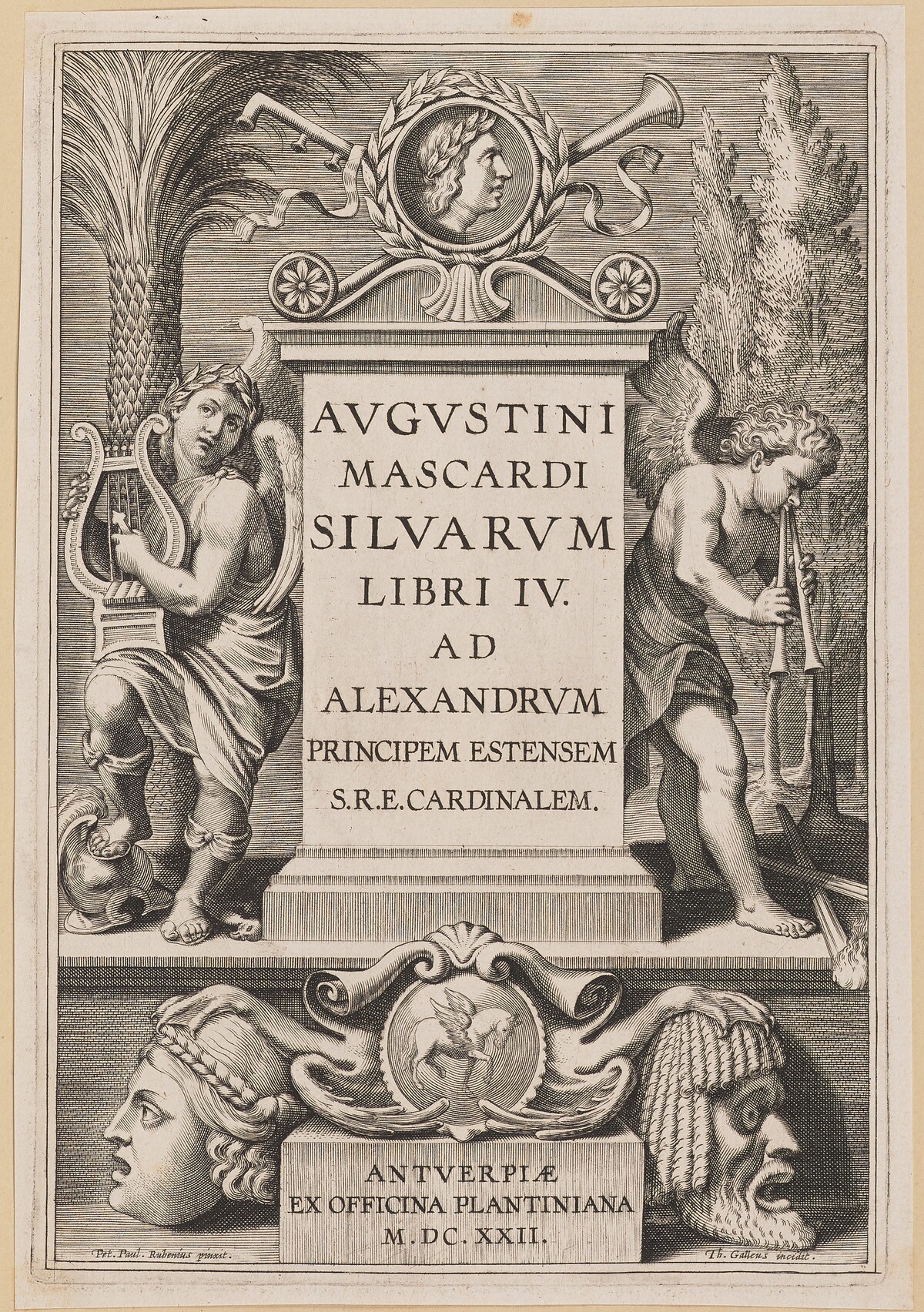 Title Page for Agostino Mascardi, Silvarium Libri IV by Theodor Galle after Sir Peter Paul Rubens