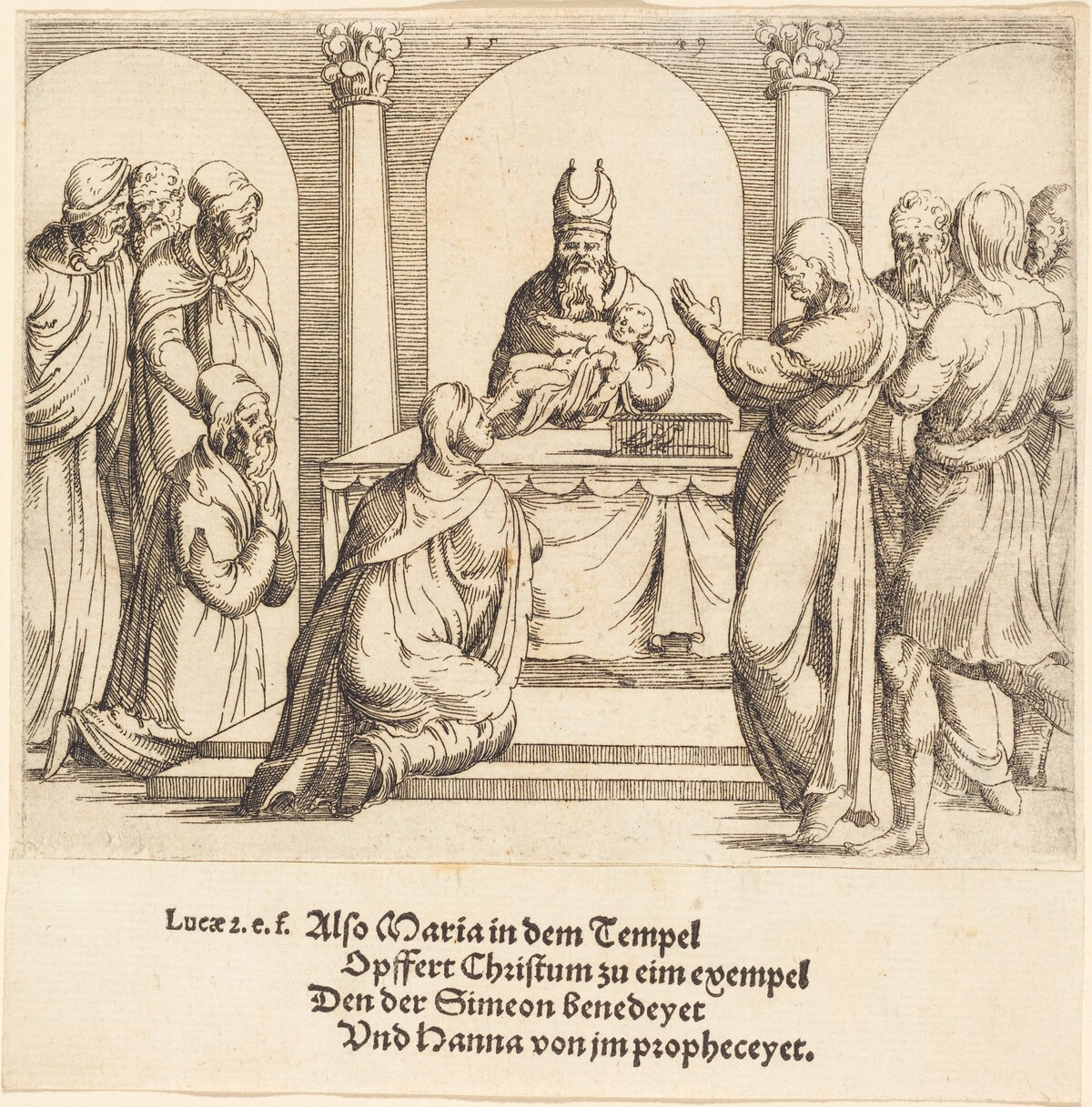 The Presentation in the Temple by Augustin Hirschvogel