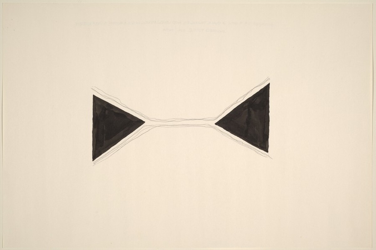 Union of 3 & 4 w/2 Black Triangles & 7 Pencil Lines, 3 on Top, 4 Underneath by Richard Tuttle