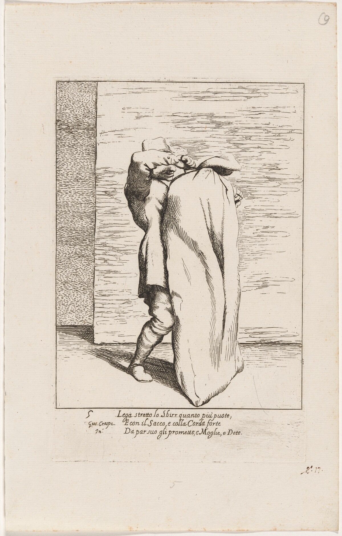 Bertoldo Placing the Jailer in the Sack by Giuseppe Maria Crespi and Ludovico Mattioli