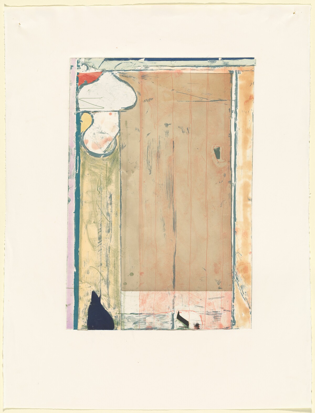 Touched Red [working proof 3] by Richard Diebenkorn