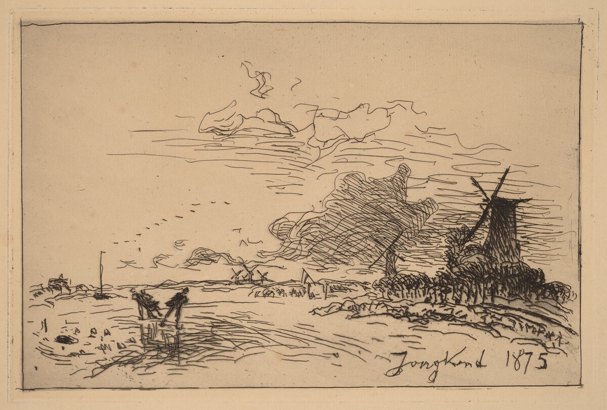 Holland Canal, near Rotterdam (Canal de Hollande, pres de Rotterdam (Hiver)) by Johan Barthold Jongkind