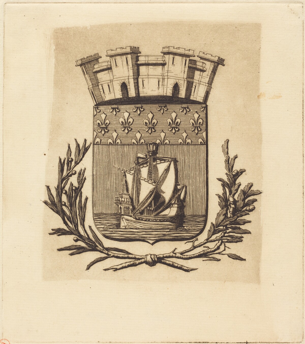 Armes symboliques de la ville de Paris (Symbolical Arms of the City of Paris) by Charles Meryon