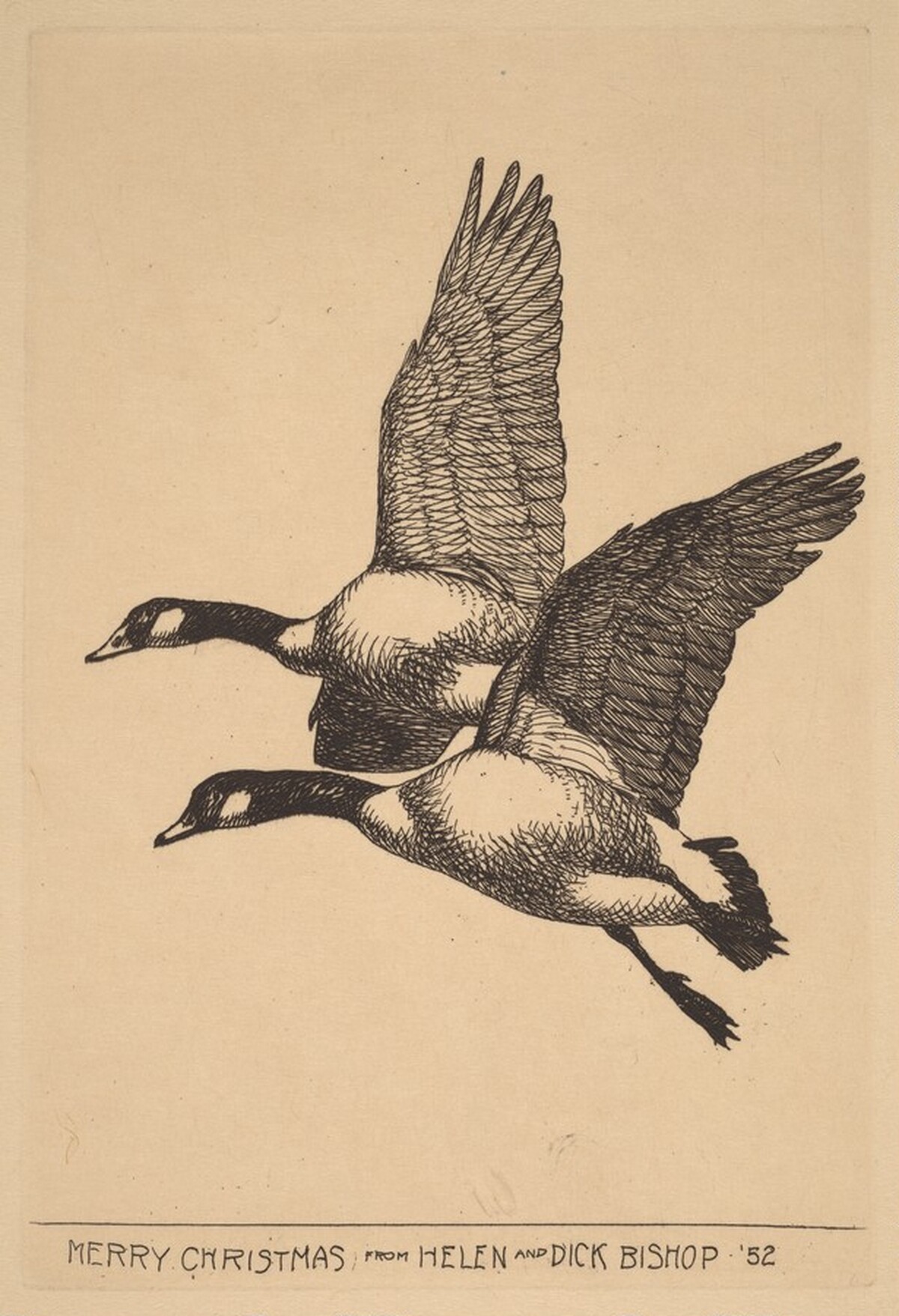 Christmas Card from Helen and Dick Bishop by Richard Evett Bishop